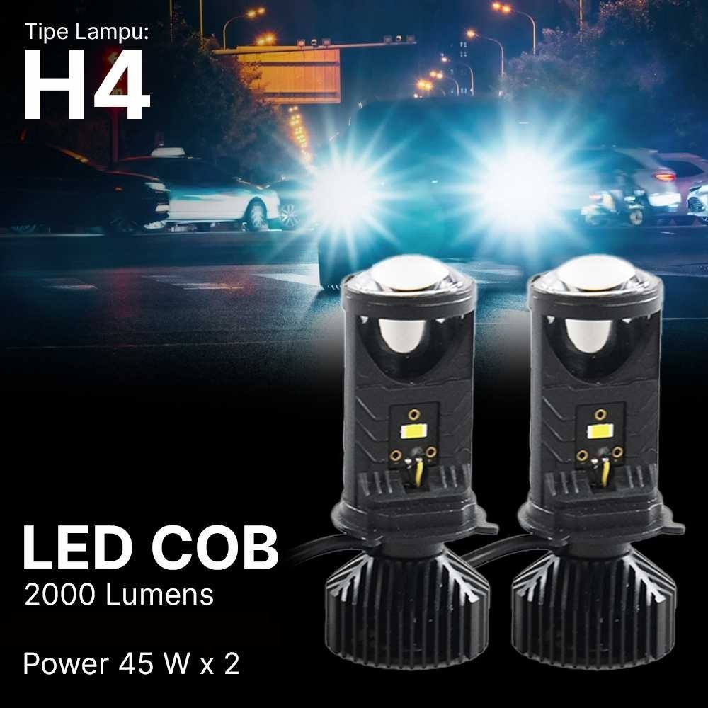 [เก็บเงินปลายทาง] ไฟสูง LED H4 COB ไฟหน้ารถ 2000lm DC 9-36V 2 ชิ้น - Y6D