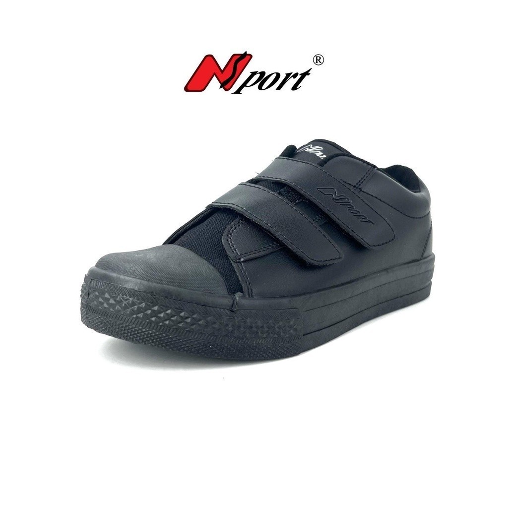 Nsport Unisex Black Hook & Loop School Shoes 459-3023BK (Size 36 - 41)