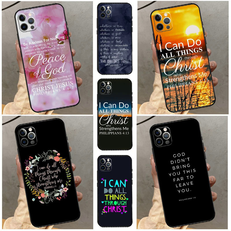 Bible Verse Philip Jesus Christ สําหรับ iPhone 14 plus 11 12 13 15 Pro Max Mini Se 2020 7 8 plus XR X Max ฝาหลังแฟชั่น