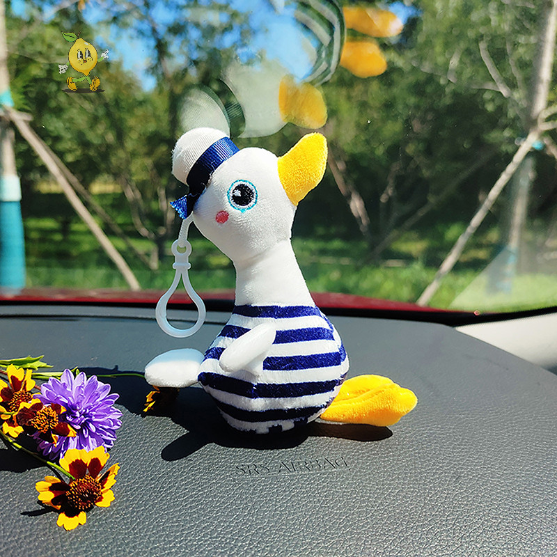 [mozh] น่ารักกองทัพเรือเป็ดตุ๊กตาการ์ตูนสัตว์จี้นุ่มยัดตุ๊กตาพวงกุญแจกระเป๋าเป้สะพายหลังกระเป๋ารถแหวนกุญแจตกแต่งของขวัญคู่ [TH]