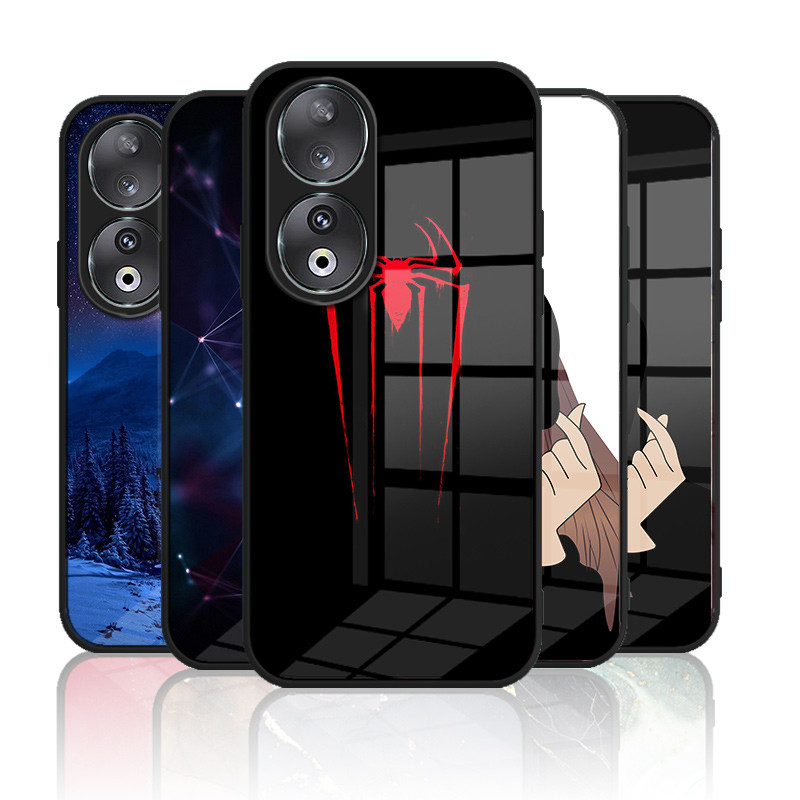 ปลอกแก ้ ว Huawei honor 90 5g / honor 90 pro 5g เคสกระจกนิรภัย Hard Back Cover Soft Silicon Edge