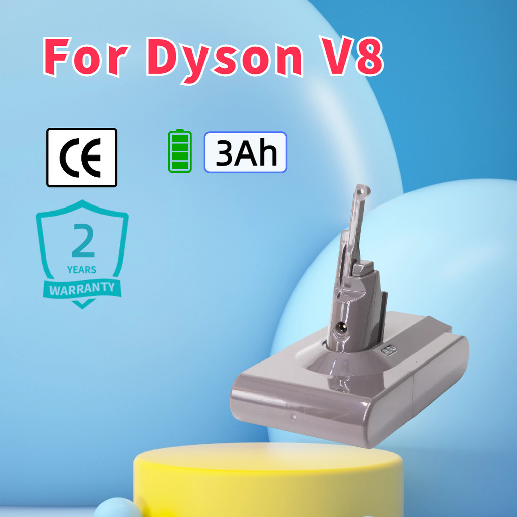 Dyson V8 DysonV8 SV10 แบตเตอรี่แบตเตอรี่เครื่องดูดฝุ่น SV10K SV10E SV25 HH15 3000mAh 21.6V