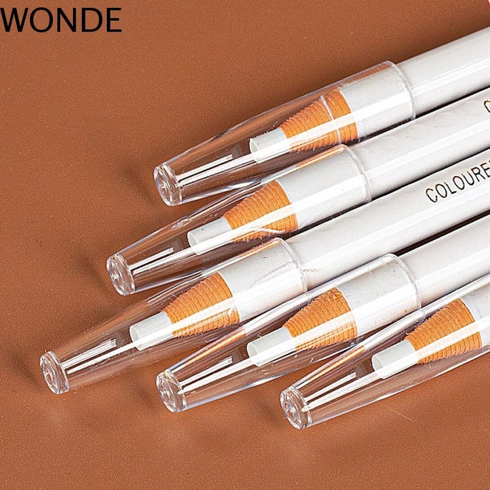 Wonde ดินสอเขียนคิ้วสีขาวธรรมชาติกันน้ํา Professional Eyebrow Enhancer Microblading Marker ปากกาแปรงคิ้วตําแหน่งเครื่องมือแต่งหน้าเครื่องสําอางถาวรสักปากกา