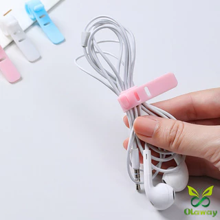 Olaway สายรัดซิลิโคน อุปกรณ์สำหรับรัดสายหูฟัง ที่เก็บสายดาต้า silicone cable winder