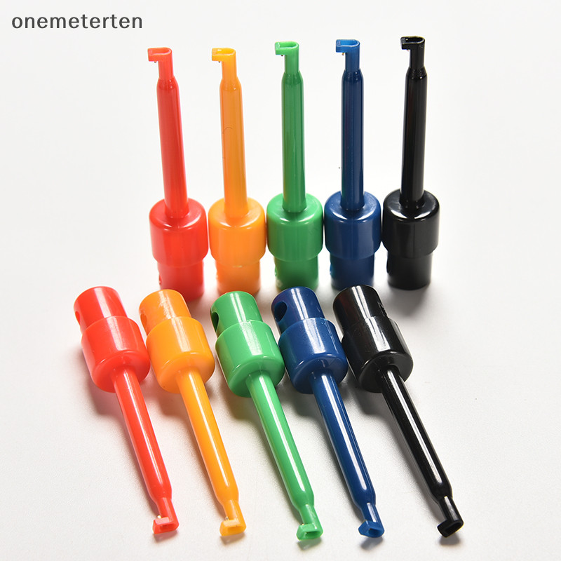 Rten 10PCS ชุดสายไฟตะกั่วตะขอทดสอบคลิป Grabbers Test Probe SMT/SMD สําหรับมัลติมิเตอร์ N