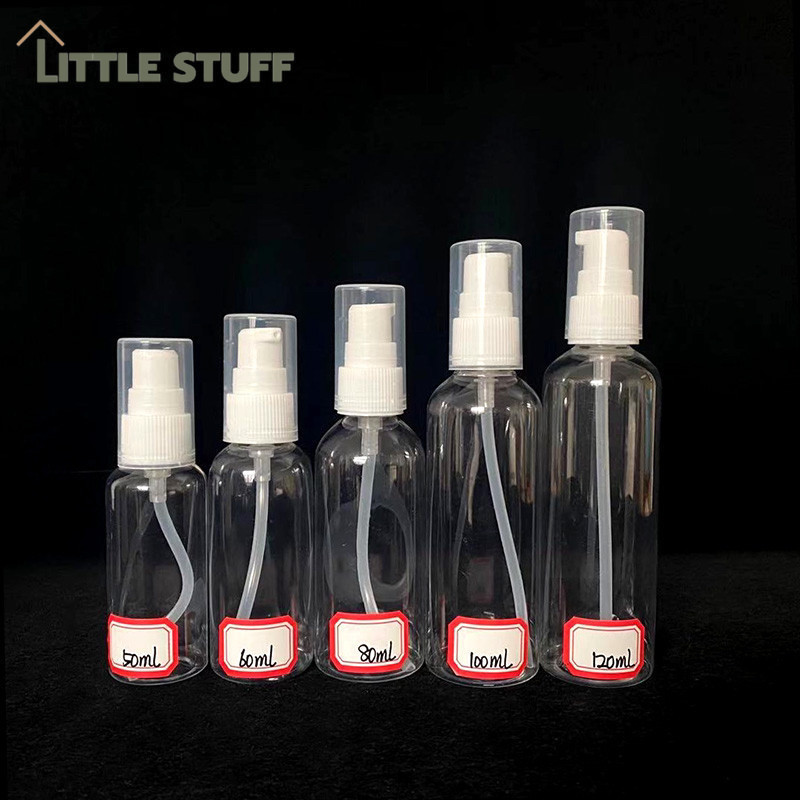 ขวดหัวปั้ม พร้อมส่ง ขวดปั้มใส สำหรับใส่ของเหลว เดินทาง 2 ขนาด 60มล และ 100มล.
