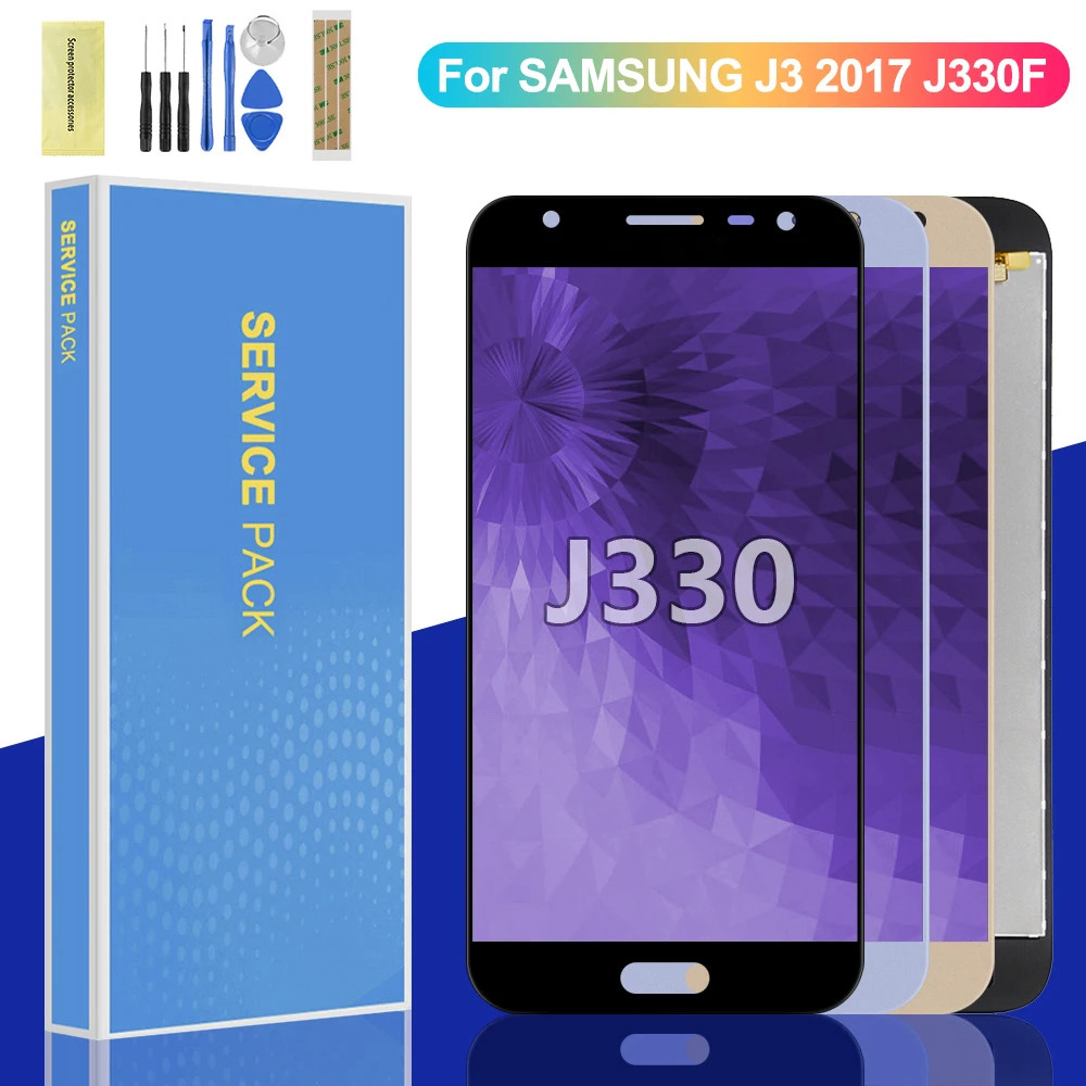 5.0 จอแสดงผลสําหรับ Samsung J3 2017 J330 J330FN SM-J330FN J330DS จอแสดงผล LCD Touch Screen Digitizer
