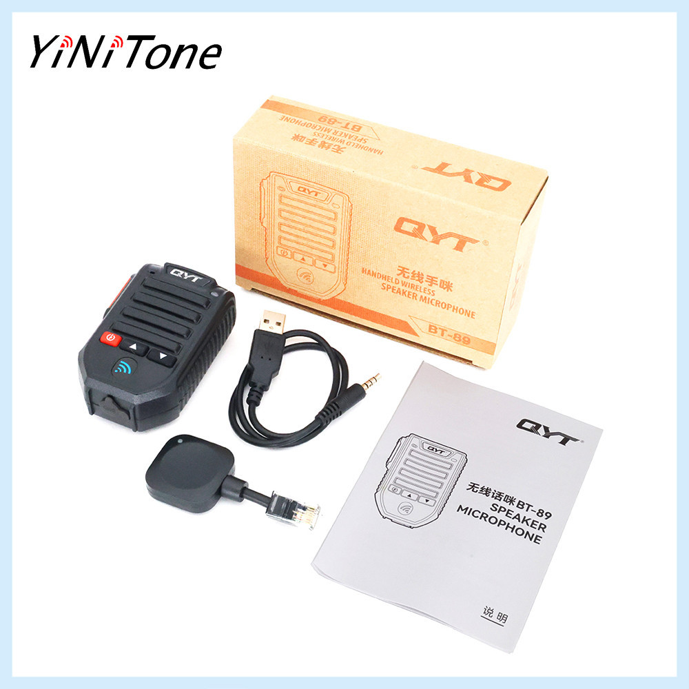 QYT BT-89 PTT 8 Pin ไร้สายบลูทูธไมโครโฟนมือถือพร้อมลําโพงสําหรับ KT-8900 KT-7900D KT-8900D รถวิทยุมื