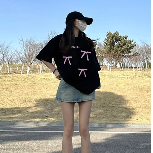 【My-T】พร้อมส่ง เสื้อยืดผู้หญิง Oversize ผ้าcotton 100% พิมพ์ลายโบว์ ร้อน ใหม่ฮิต ย้วยยากแบบนิ่ม ลาย”BOW“