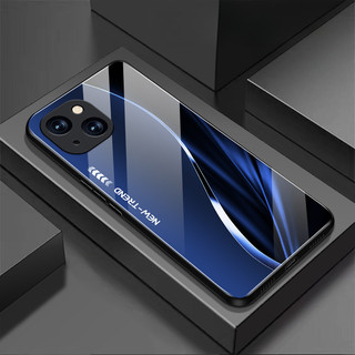 Blue กระจกนิรภัยฝาครอบโทรศัพท์กล้อง Protector เคสโทรศัพท์สไตล์ธุรกิจ Anti Fall Splicing พร้อม iPhone 15Pro15 14 16 7 16Plus 13 12 17 11 ProMax Air XR XSMax 15Plus 14Plus
