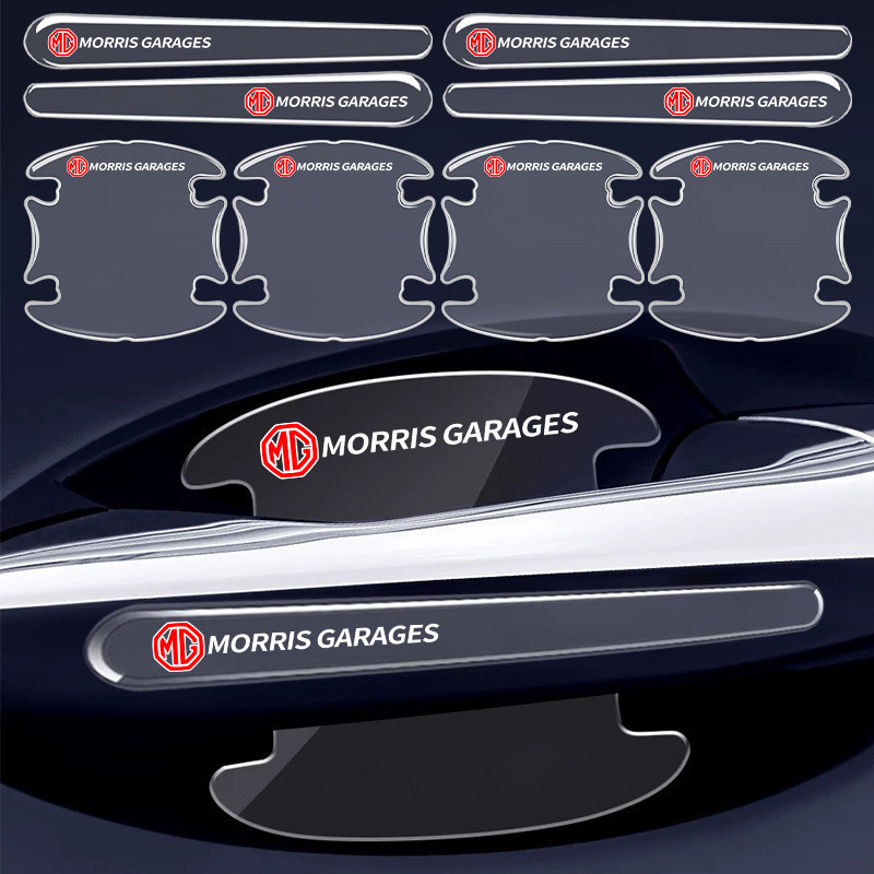 4/8 ชิ้น MG รถประตูป้องกันโปร่งใสที่มองไม่เห็นรถประตูชามหนา Anti Scratch สติกเกอร์สําหรับ MG HS ZS EP MG5 MG3 MG4 EV 4 5 6 GM Mulan VS HEV Extender