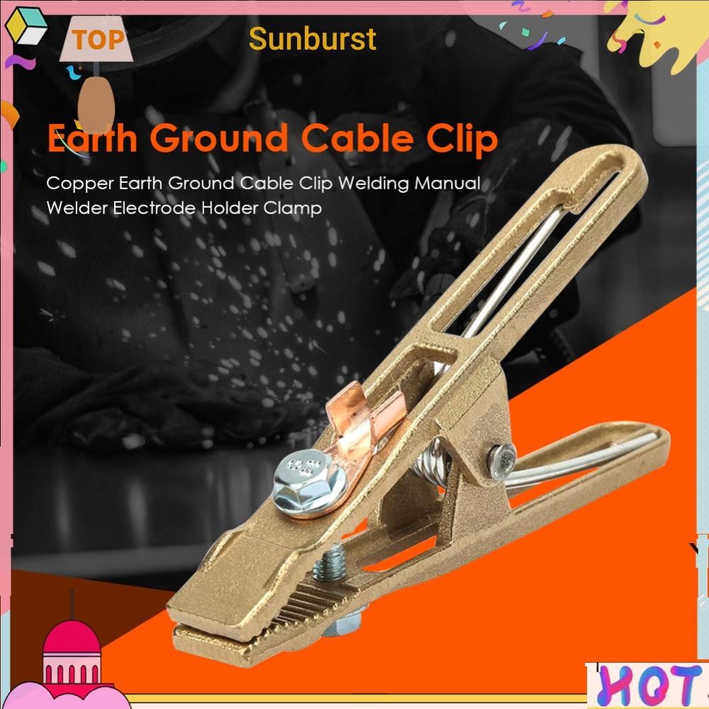 คลิปหนีบสายเคเบิลกราวด์ดินทองแดงเชื่อมคู่มือเครื่องเชื่อม Electrode Holder Clamp [Sunburst11.th]