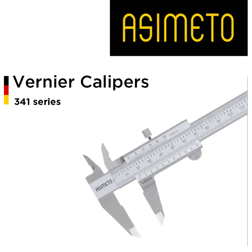 Asimeto เวอร์เนียร์คาลิปเปอร์ Vernier Caliper 0-150 มม (6 นิ้ว), 0-200 มม (8 นิ้ว), 0-300 มม (12 นิ้ว)