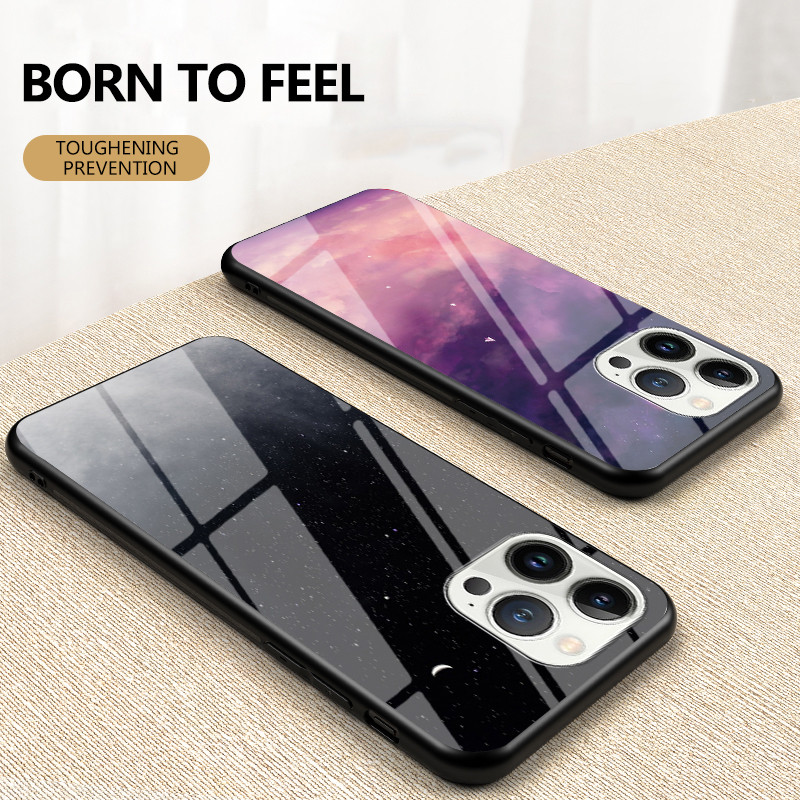 สําหรับ Apple IPhone 13, 13 Pro, 13 Pro Max, 13 Mini, 14, 14 Pro, 14 Pro Max, 14 Plus, เคสโทรศัพท์กระจก Starry Sky, คุณภาพสูงป้องกันการระเบิดฝาครอบป้องกัน ราคา ถูกที่สุด ดีลบีเคเค แกลเลอรีภาพที่ 9