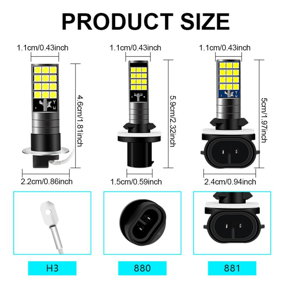 FYY 1 PC 800 8181 H3 ไฟหน้ารถหลอดไฟ LED โคมไฟพร้อมชิป LED 3030 หมอก High Beam DRL Light 12V 6500K สีขาวโคมไฟอัตโนมัติ ราคา ถูกที่สุด ดีลบีเคเค แกลเลอรีภาพที่ 9