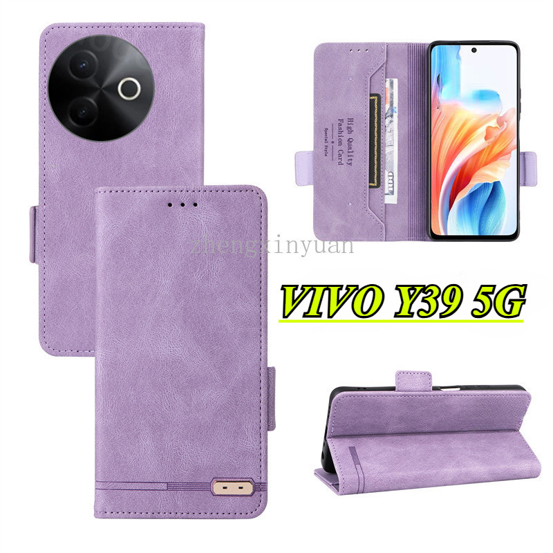 ปลอกสําหรับ VIVO Y39 5G 2025 เคสโทรศัพท์หนังสําหรับ VIVOY39 Y 39 Slot กระเป๋าสตางค์วงเล็บป้องกันกรณี