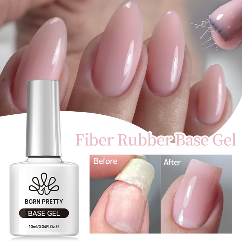 Born Pretty Fiber ฐานยางเจลซ่อมเล็บสําหรับเล็บหัก UV Gel Extension กึ่งถาวร Varish ไฟเบอร์กลาสเล็บเล็บ
