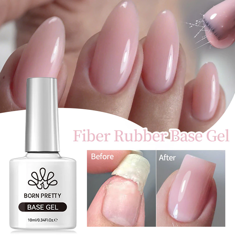 Born Pretty Fiber ฐานยางเจลซ่อมเล็บสําหรับเล็บหัก UV Gel Extension กึ่งถาวร Varish ไฟเบอร์กลาสเล็บเล็บ