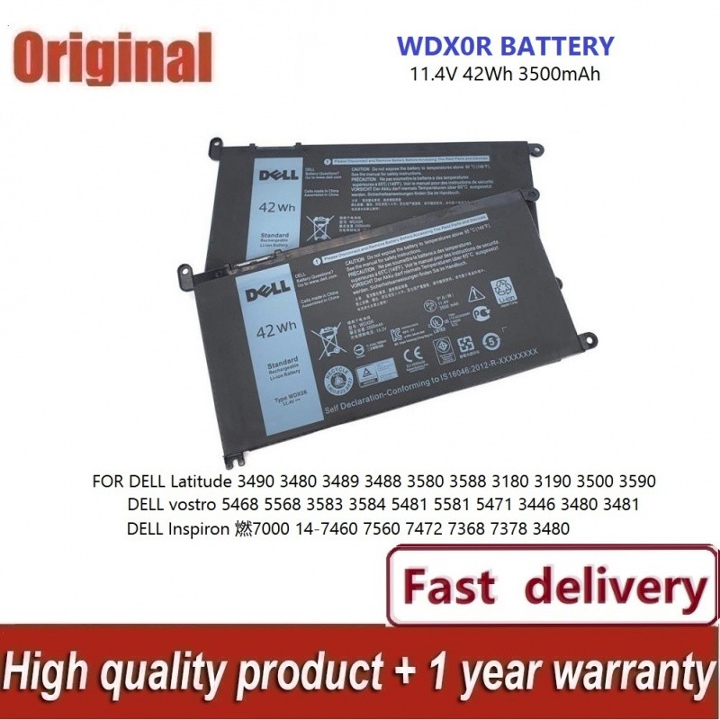 ✿Dell แบตเตอรี่ ของแท้ WDX0R for Dell Inspiron 15 5567 5568 5767 5378 13 7368 7460 14-7472 5468