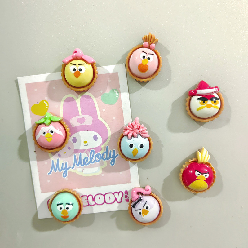 น่ารักโกรธนกตู้เย็นสติ๊กเกอร์สร้างสรรค์ตู้เย็นตกแต่งแมกนี