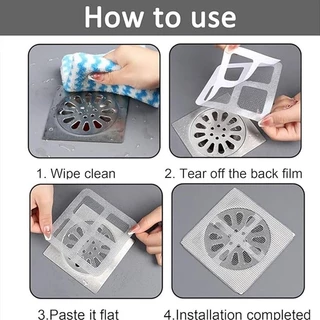 ส่งสินค้าทุกวัน กรองท่อ ปิดท่อ เทปตาข่าย 10pcs สติ๊กเกอร์ตาข่ายกรองท่อระบายน้ำ ป้องกันการอุดตัน