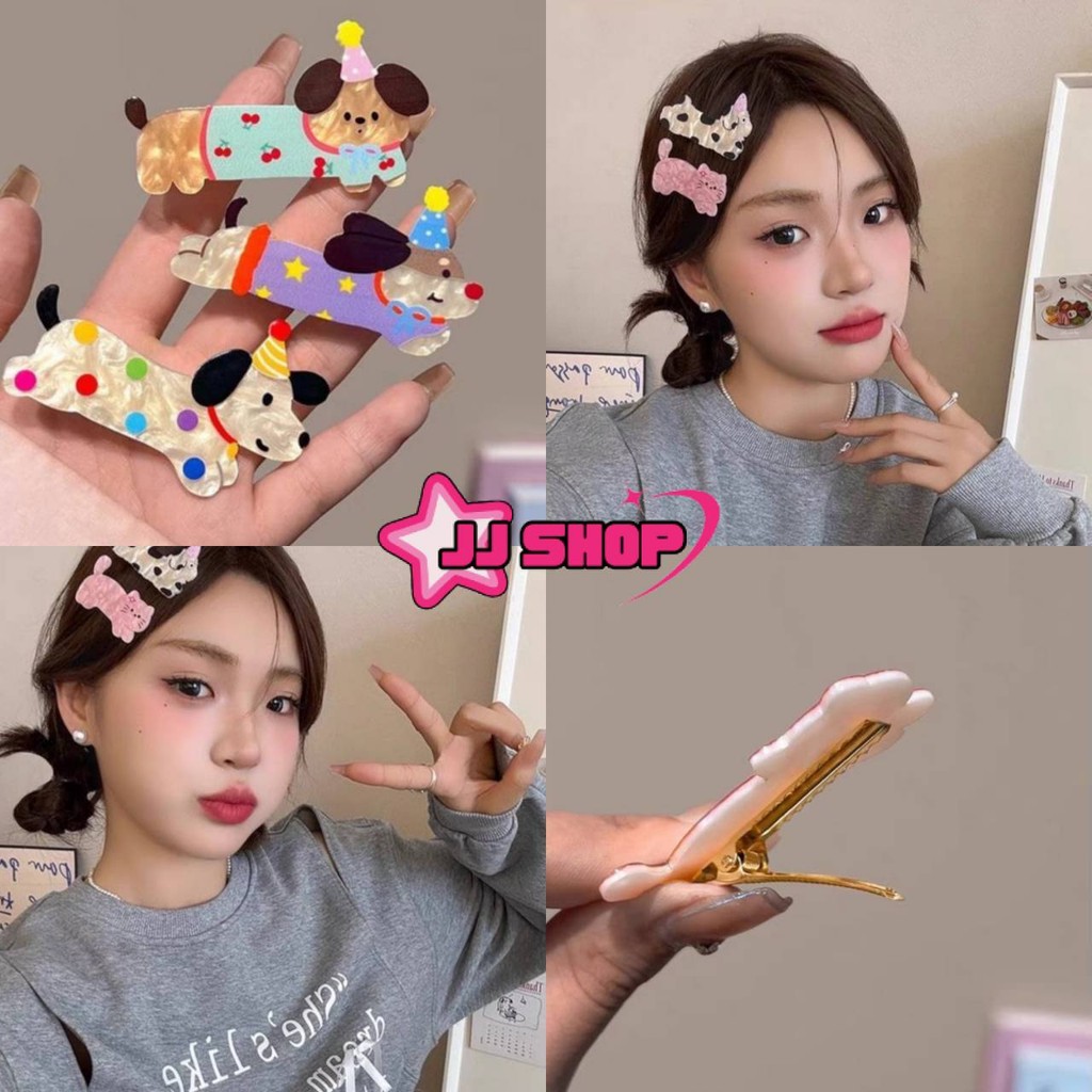 JJ Shop​💜​พร้อมส่ง น่ารักลูกสุนัขแมวกิ๊บสาวน่ารักผมหักเรียบกิ๊บขนาดเล็ก "VO-4"