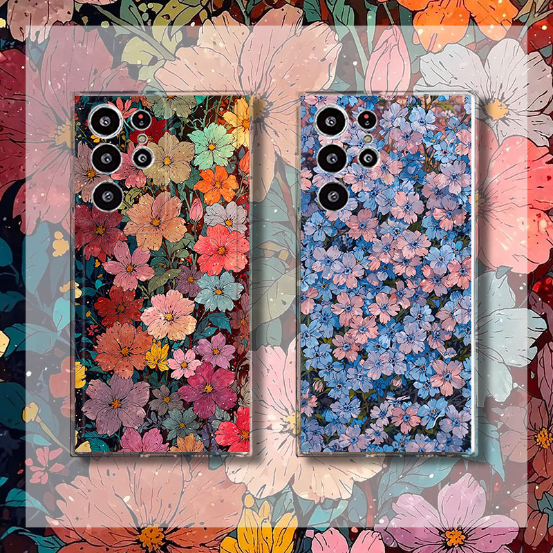 SAMSUNG สําหรับSamsung A07 A17 A37 A57 A06 A16 S25 S26 Ultra A26 A36 A56 A15 A25 A35 A55 S24 S23 S21 FE S22 หมายเหตุ 20 Ultra 10 Plus A14 A52 A54 A53 เคสโทรศัพท์ดอกไม้สีสันสดใส