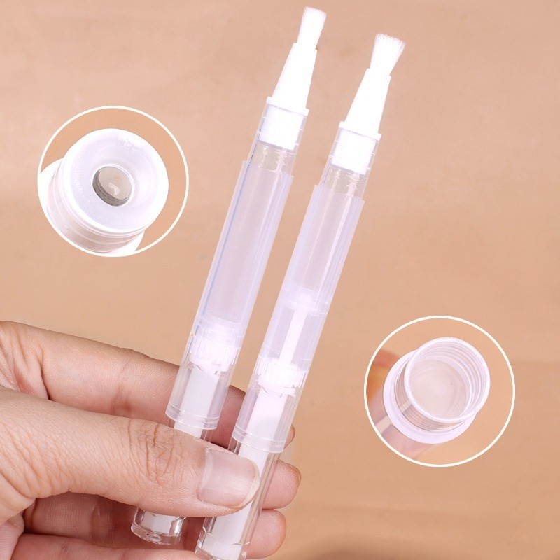 ขวดจ่ายรองพื้นชนิดน้ําสําหรับเดินทาง 5 ชิ้น - ปิดผนึก, นํากลับมาใช้ใหม่, ใส, แบบพกพา - ภาชนะเครื่องสําอางใส - หลอดเปล่าโรตารี 3 มล. - ปากกาน้ํามันเล็บเปล่าพร้อมแปรง