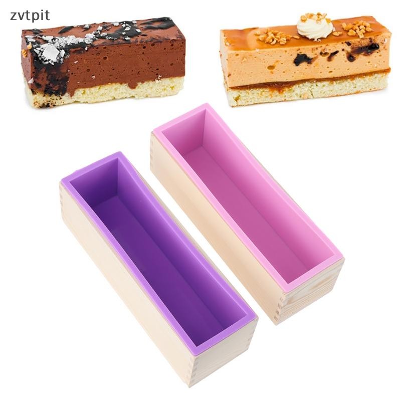 [ZPT] 1200ml สี่เหลี่ยมผืนผ้าซิลิโคนสบู่ทําแม่พิมพ์กล่องไม้ Handmade Craft เค้ก Loaf TH