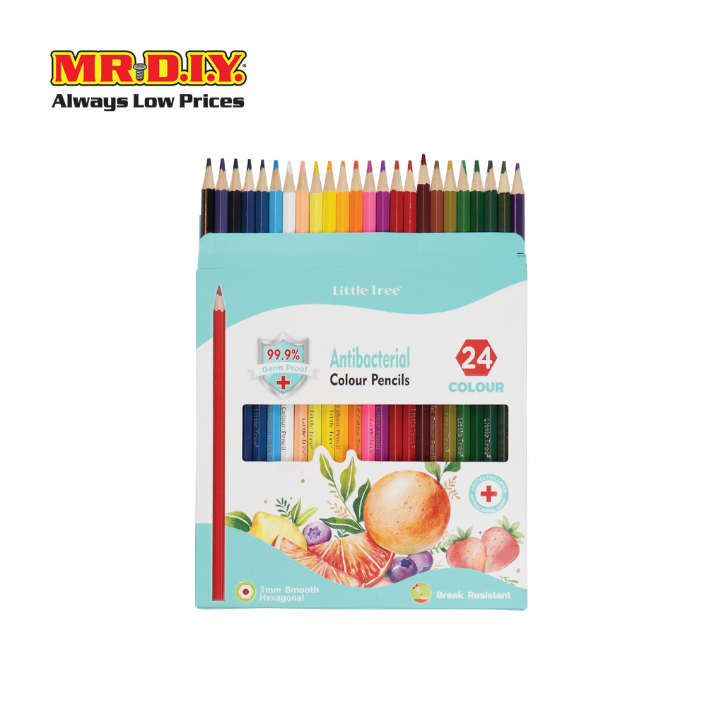 LITTLE TREE ดินสอสี 24 สี ลดการสะสมของแบคทีเรีย 99.9%