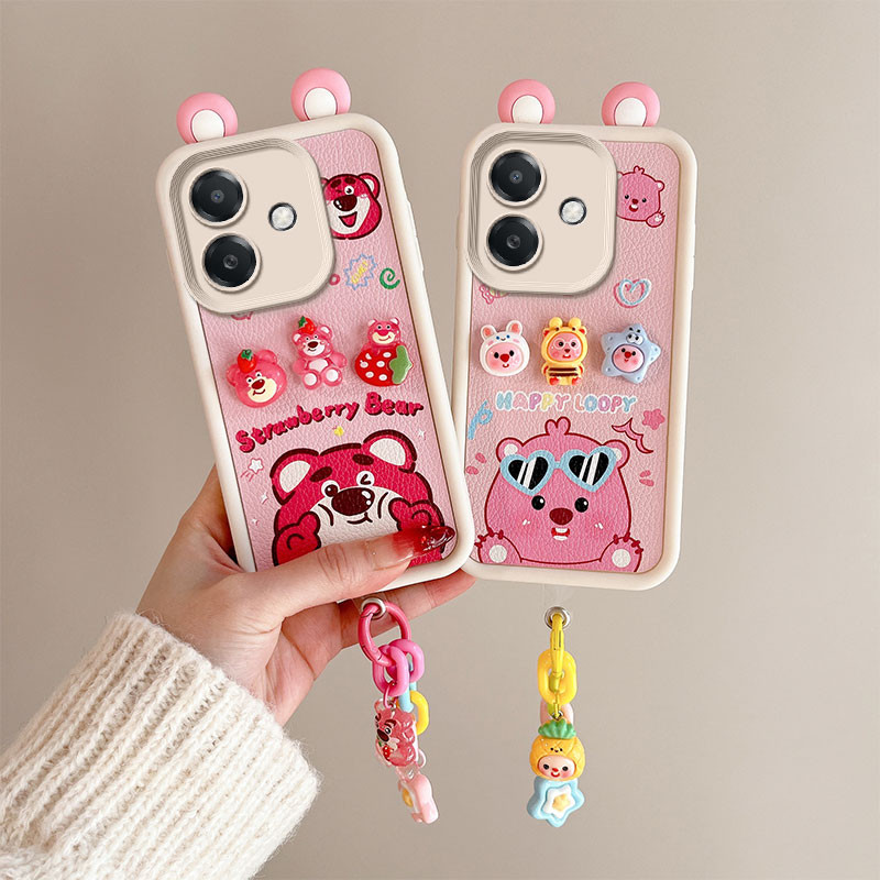 เคส oppo a3x เคสOppo a3 เคสโทรศัพท์ตุ๊กตาหูน่ารักสําหรับเคส