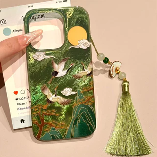 Mountain Cloud Craneเคสโทรศัพท์สําหรับiPhone 13 Pro Max 16 17 15 14 13 12 11 16e XS XR X SE 7 8 Plus Vortexฝาครอบรูปแบบ
