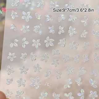 RENBG 1PCS สติกเกอร์เล็บ 5 กลีบดอกไม้ขนาดเล็กสดดอกไม้ขนาดเล็กสีเล็บ Decal DIY เล็บเครื่องมือ TH