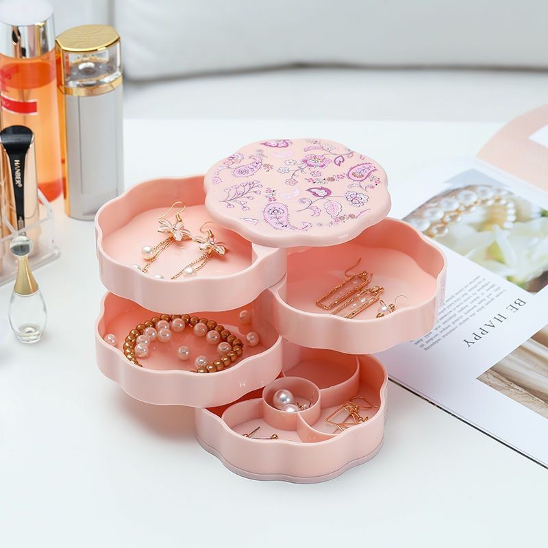 หมุนชั้นวางเครื่องประดับกล่องเก็บสร้อยคอต่างหู h旋转ตกแต่งกล่องเครื่องประดับ 3.20