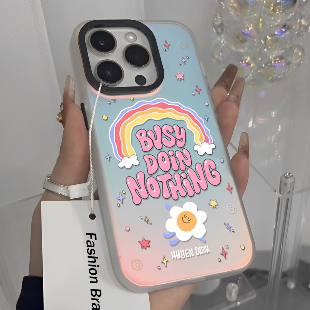 🔥COD🔥เคสไอโฟน11 for iPhone 14 13 12 15 16 Pro Max XR XSMAX 6 7 8 14 15 Plus SE เคสโทรศัพท์แฟชั่นโฮโลแกรมสีรุ้งพรีเมี่ยม
