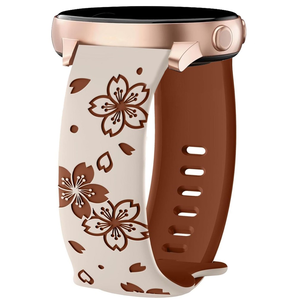 เหมาะสําหรับ กาแลคซี ดู 7 6 5 4 ดอกซากุระแกะสลักสีคู่, สายซิลิโคน 20 มม - รูปที่ 6