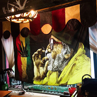 ผ้าแขวนพื้นหลัง Agirl Reggae ผ้าตกแต่งบาร์ ผ้าแขวนผนัง Regga…