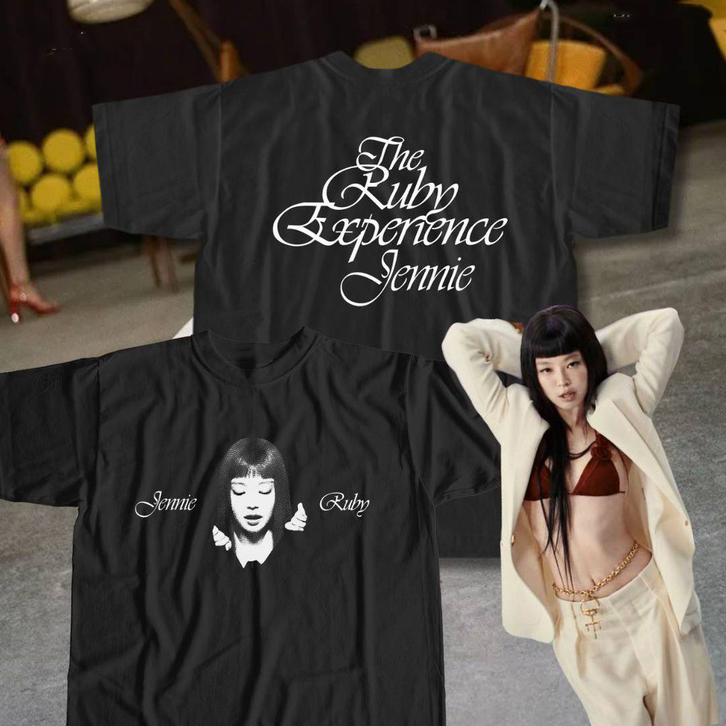 2025 Jennie Ruby Album Jennie The Ruby Experience K-pop เสื้อแขนสั้นผู้หญิง