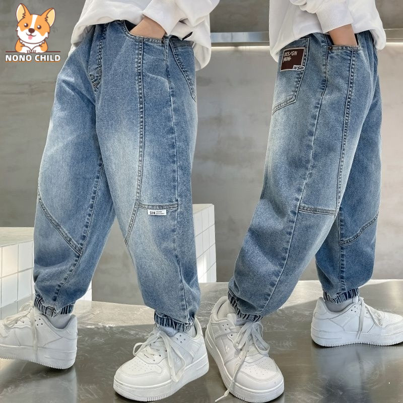 Nono 'กางเกงยีนส์สี่ฤดูกาล2025ใหม่สไตล์เด็กกางเกงยีนส์กางเกงอินเทรนด์เย็นหล่อ' หลวมพอดีกางเกงยีนส์ Jogger กางเกง