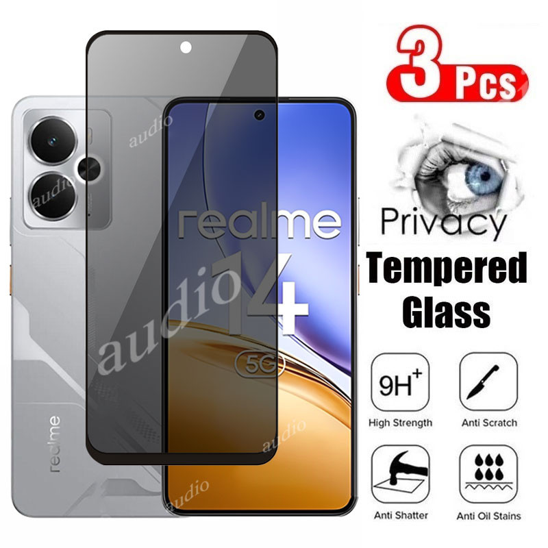 Realme 14 14t 5G ความเป็นส่วนตัวป้องกันหน้าจอกระจกนิรภัยป้องกันฟิล์มสําหรับ realme 14 14t Realme14 r