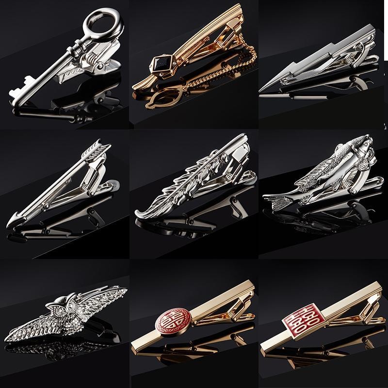 Silver Simple Mens Tie Clip คลิปอย่างเป็นทางการธุรกิจ Tie Clip High-end Tie Pin ผู้หญิง Fixed Pin