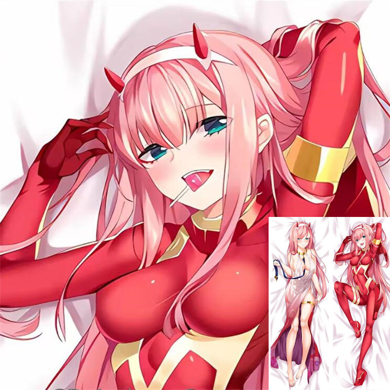 อะนิเมะตกแต่งหมอน DARLING ใน FRANXX รหัส:002 Zero สอง Iota Dakimakura 2 ด้านพิมพ์เบาะรองนั่ง Waifu