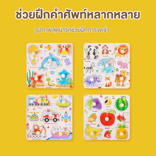 ของเล่นไม้ จิ๊กซอว์เด็ก ของเล่นวิทยาศาสตร์ ของเล่นมอนเตสซอรี่ เสริมพัฒนาการเด็ก การ์ดจับคู่ 4 สไตล์