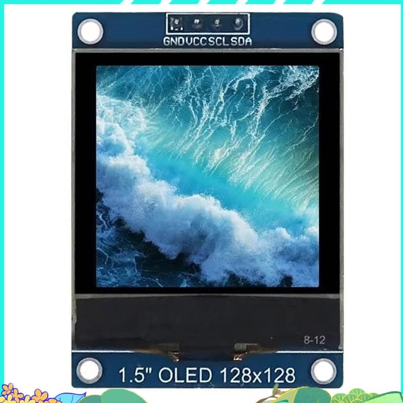 1.5 นิ้ว 4PIN OLED โมดูลจอแสดงผลหน้าจอ SH1107 ไดรฟ์ IC 128x128 IIC I2C อินเทอร์เฟซสําหรับ 51 STM32 P22101 P22102