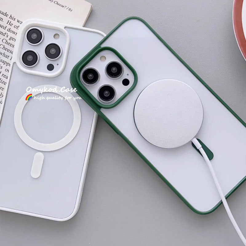 🌈Ready Stock🏆Compatible For iPhone 15 14 13 11 12 Pro Max 8 7 Plus XR XS Max Colorful Advanced Transparent Magnetic Suction Minimalist Phone Case New High-End Protective Case - รูปที่ 6