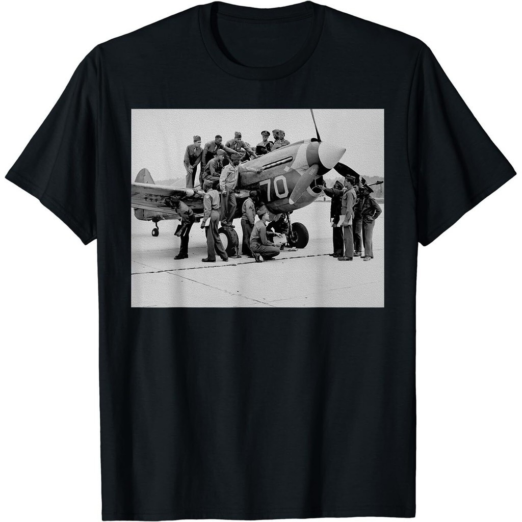 History World War 2 Tuskgee Pilots Retro Black Airmen เสื้อยืดสีดํา