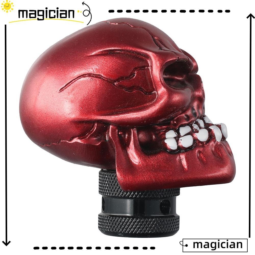 Mag ลูกบิดเกียร์รถยนต์ รูปหัวกะโหลกปีศาจ 2.43*2.74 นิ้ว สีแดง