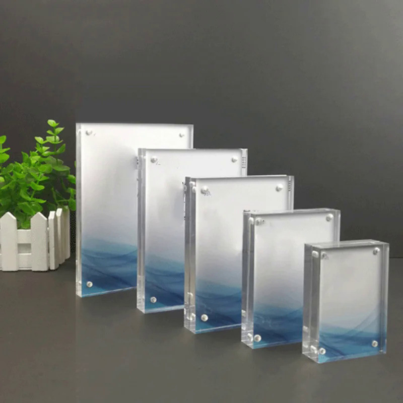 Clear Acrylic Picture Photo Frame Magnetic Photocard Holder Poster Display Stand Photo Frame Protect