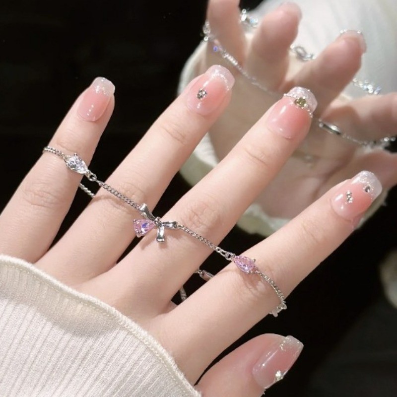 Roselife สร้อยข้อมือเงิน 925 ประดับโบว์คริสตัล สีชมพู รูปที่ 8