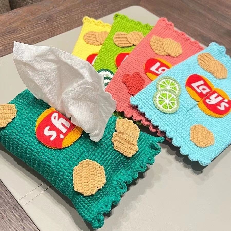 - กล่องใส่ทิชชู่ทำด้วยมือ DIY ผ้าทอโลส์โครเชต์กระเป๋าใส่ทิชชู่ทำด้วยผ้าขนสัตว์แบบโฮมเมด